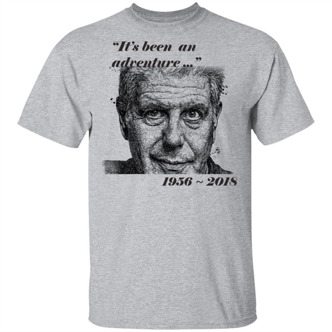 Anthony Bourdain Middle Finger 1956 - 2018 Shirt DEATH MEMORIAL DESIGN It's been adventure white shirt graphic tees Anthony Bourdain Middle Finger 1956 - 2018 Shirt DEATH MEMORIAL DESIGN It's been adventure white shirt graphic tees