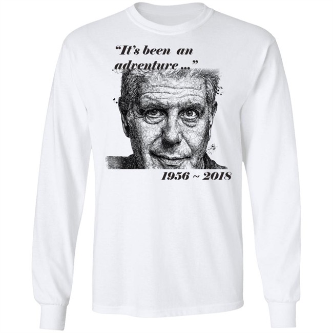 Anthony Bourdain Middle Finger 1956 - 2018 Shirt DEATH MEMORIAL DESIGN It's been adventure white shirt graphic tees Anthony Bourdain Middle Finger 1956 - 2018 Shirt DEATH MEMORIAL DESIGN It's been adventure white shirt graphic tees