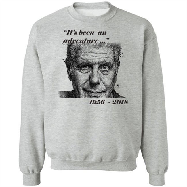 Anthony Bourdain Middle Finger 1956 - 2018 Shirt DEATH MEMORIAL DESIGN It's been adventure white shirt graphic tees Anthony Bourdain Middle Finger 1956 - 2018 Shirt DEATH MEMORIAL DESIGN It's been adventure white shirt graphic tees