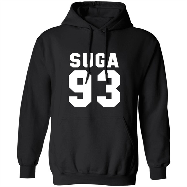 Suga 93 Hoodie BTS Suga 93 Black Hooded Sweatshirt Suga 93 Hoodie BTS Suga 93 Black Hooded Sweatshirt