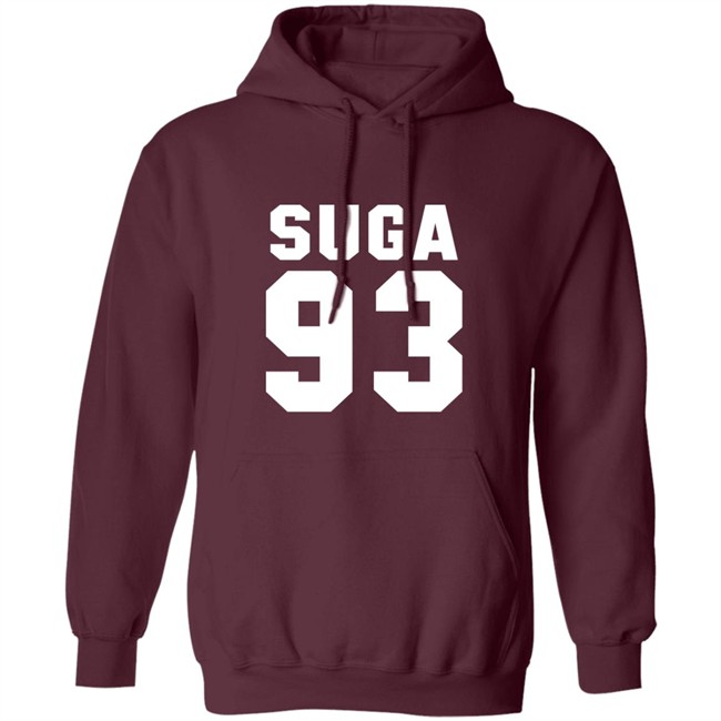 Suga 93 Hoodie BTS Suga 93 Black Hooded Sweatshirt Suga 93 Hoodie BTS Suga 93 Black Hooded Sweatshirt