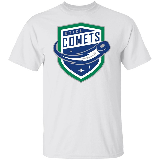 Utica Comets’ Popular Puck The White T-shirts Utica Comets’ Popular Puck The White T-shirts