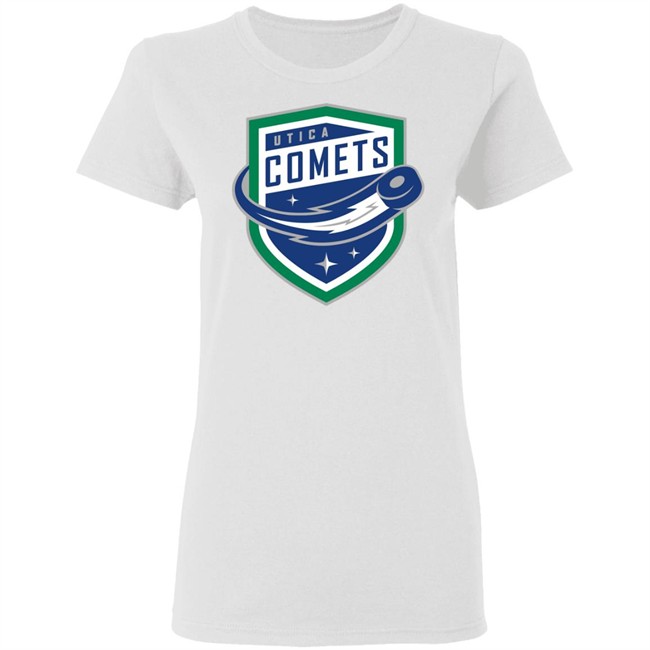Utica Comets’ Popular Puck The White T-shirts Utica Comets’ Popular Puck The White T-shirts