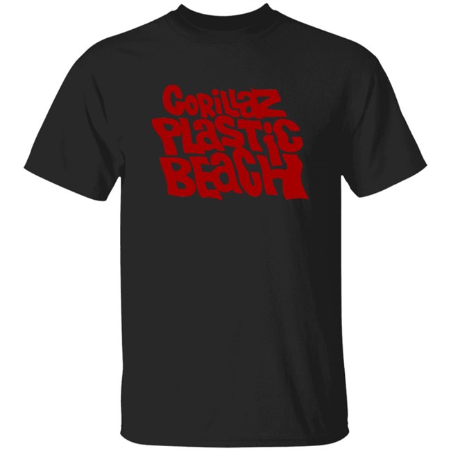 Gorillaz Plastic Beach T Shirt Plastic Beach Gorillaz Black Shirts