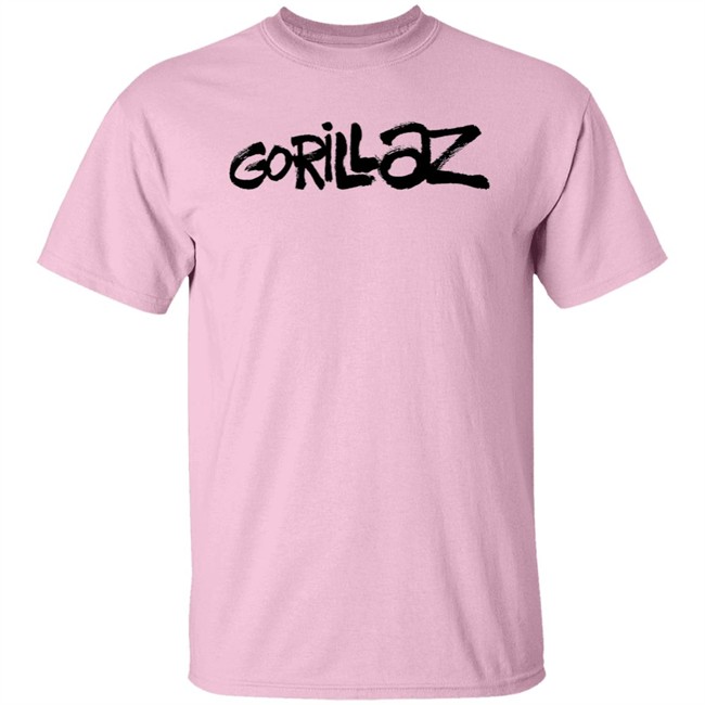 Gorillaz Brushed Font T Shirt Brushed Font Gorillaz Pink Shirts Gorillaz Brushed Font T Shirt Brushed Font Gorillaz Pink Shirts