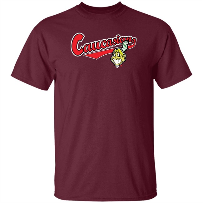 Caucasians T Shirt Cleveland Caucasians Mascot Navy T Shirt Caucasians T Shirt Cleveland Caucasians Mascot Navy T Shirt