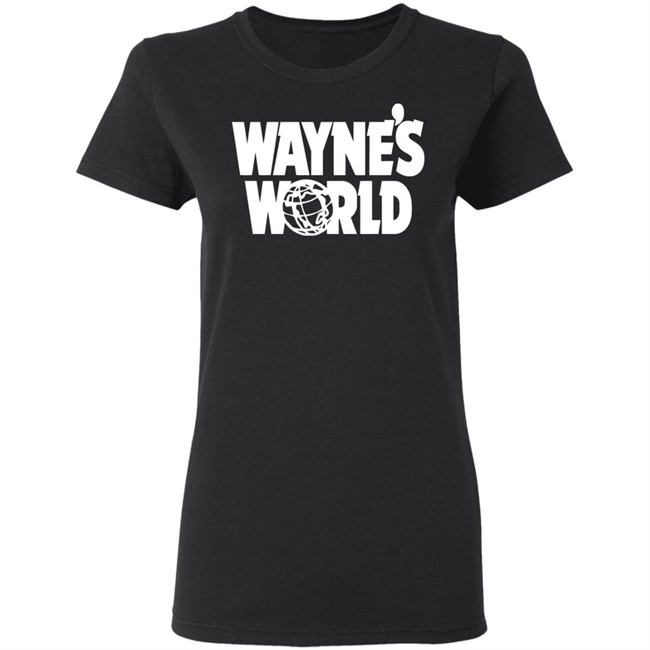 Waynes World Wayne Stock Retro Movie Big Logo Black Shirt Waynes World Wayne Stock Retro Movie Big Logo Black Shirt