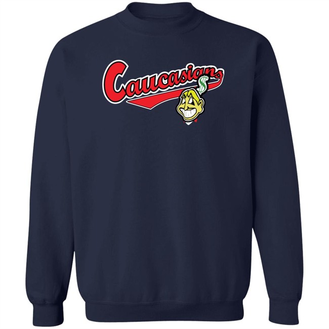 Caucasians T Shirt Cleveland Caucasians Mascot Navy T Shirt Caucasians T Shirt Cleveland Caucasians Mascot Navy T Shirt