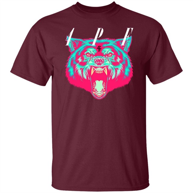 Wolf 4PF T Shirt 4PF WOLF T-SHIRT WITH GRAPHIC ON FRONT Black Shirts Wolf 4PF T Shirt 4PF WOLF T-SHIRT WITH GRAPHIC ON FRONT Black Shirts