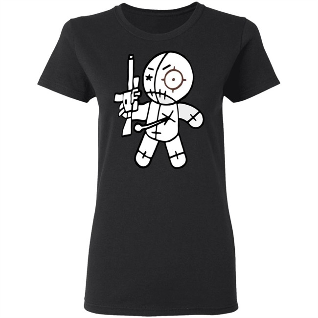 AR-15 toting voodoo doll FUN GUN T-SHIRTS FROM OVER THE YEARS cute funny shirts black shirt AR-15 toting voodoo doll FUN GUN T-SHIRTS FROM OVER THE YEARS cute funny shirts black shirt