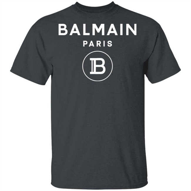 Balmain Paris Logo Shirt Black cotton T-shirt with white Balmain Paris logo Balmain Paris Logo Shirt Black cotton T-shirt with white Balmain Paris logo
