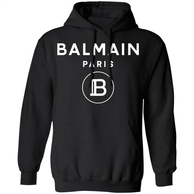 Balmain Paris Logo Shirt Black cotton T-shirt with white Balmain Paris logo Balmain Paris Logo Shirt Black cotton T-shirt with white Balmain Paris logo