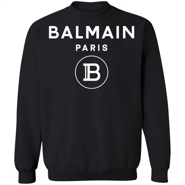Balmain Paris Logo Shirt Black cotton T-shirt with white Balmain Paris logo Balmain Paris Logo Shirt Black cotton T-shirt with white Balmain Paris logo