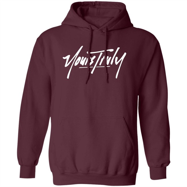 Yours Truly Clothing Yours Truly Logo Hoodie Yours Truly Logo Yours Truly Clothing Maroon Hooded Sweatshirt